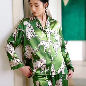 Printed 16MM 100% Mulberry Silk Pajama Set Summer Women Pure Silk Pajamas Retro Nightwear Sleepwear Soft Pijama Loungewear PJs - AliExpress Women's Sleep & Lounge