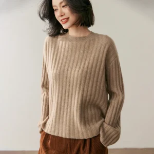 New Women's Sweater 100% Pure Cashmere Women's Knitted Cashmere Hoodie O-Neck Fashionable Thick Women's Winter Coat - AliExpress Sweaters&Jumpers