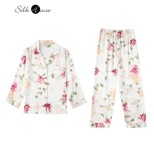 Heavyweight Silk Pajamas 100%Silk Spring/Autumn Loose Two Piece Set Long Sleeve Women's Fashion Casual Home Fur - AliExpress Women's Sleep & Lounge