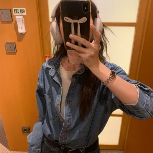 Waed Denim irt Versatile Women's Faion Spring 2026 Korean Sle Long Sve Cotton Warm Outerwear Button up Cardigan - AliExpress Shirts & Blouses