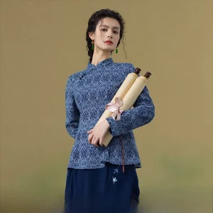 Slim Fit Floral Embroidery irt Women's Faion Autumn New Arrival Breathable Polyester Long Sve Stand Collar Button up - AliExpress Shirts & Blouses