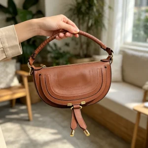 Luxury Texture Genuine Leather Saddle‑shaped Top Handle Bag Fashion Women Daily Bag Detachable Strap Versatile Crossbody Purse - AliExpress Women's Handbags