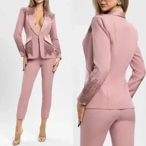 Shining Women's Suits 2 Pieces Blazer Pant Single Breasted Tassel Crystal Formal Occasion Banquet Party Customized - AliExpress Women's Sleep & Lounge