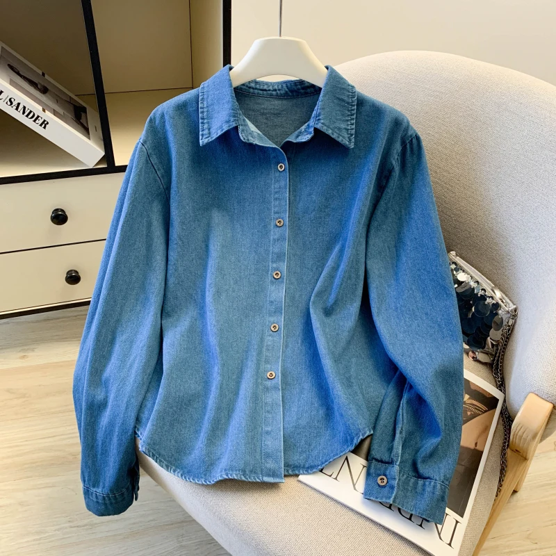 Blouses Shirts Women Shirt Blouse New Long Sleeve Turn Down Collar Casual Cowboy Shirt Blouse Women Tops Blusas Para Mujer - AliExpress Shirts & Blouses