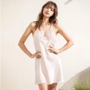 Nightdress For Women Summer 100% Mulberry Silk Sexy Backless Loungewear Camisole Short Dress Pajama Sets Nightgowns Sleepshirts - AliExpress Women's Sleep & Lounge