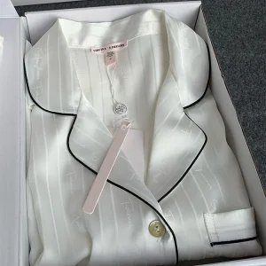 New couple pajamas high-end long sleeved and short sleeved mulberry silk home suit set - AliExpress Women's Sleep & Lounge