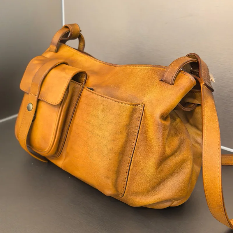 Ruil Retro Vegetable Tanning Leather Women's Bag Shoulder Messenger Bag Casual Sports Horizontal Crossbody Bags - AliExpress Women's Handbags