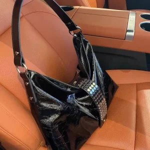 Black Fashion Unique Genuine Leather Women  Tote BagHandbag Real Leather Niche Lady Armpit Shoulder Crossbody Bag Big New - AliExpress Women's Handbags