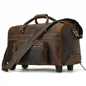 Large genuine leather luggage bag wheels duffle bag trolley case hand luggage with rolls men women leather Trolley Case flights - AliExpress Luggage