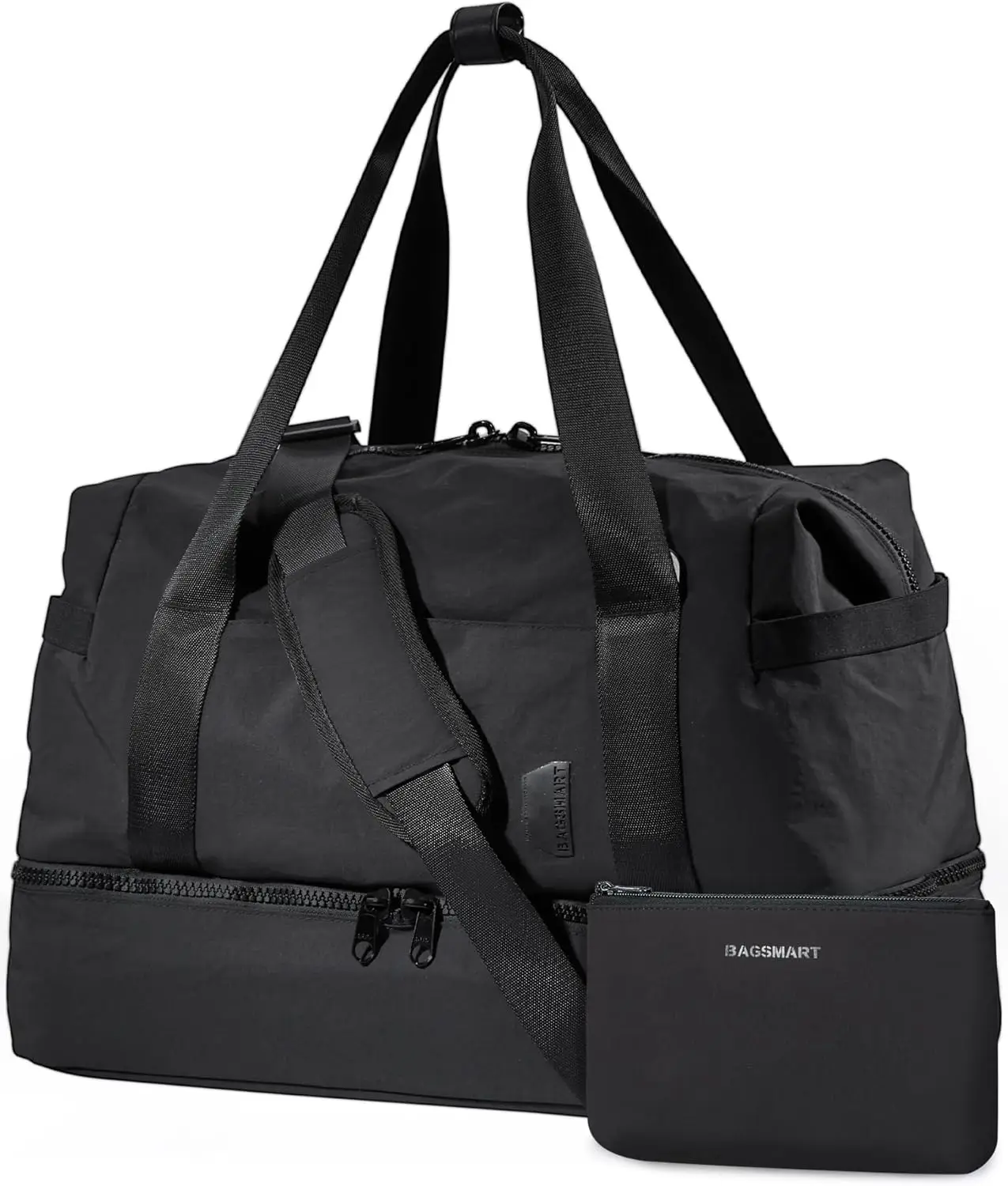 Weekender Bags for Women, Travel Duffel with Shoe Compartment, Carry On Tote with Toiletry Bag (Black, 2pcs) - AliExpress Travel Bags