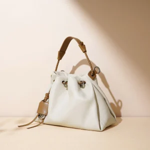 Women's Solid Color Tote Bag, Fashionable Genuine Leather Bucket Bag, High-End Underarm Bag, First Layer Cowhide Handbag, Simple Versatile Casual Bag, Single Shoulder Crossbody Bag - AliExpress Travel Bags