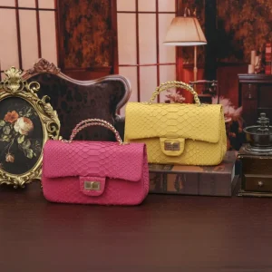 100% genuine real python leather women shoulder bag small size pink yellow color excellent skin lady fashion outdoor daily purse - AliExpress Women's Handbags