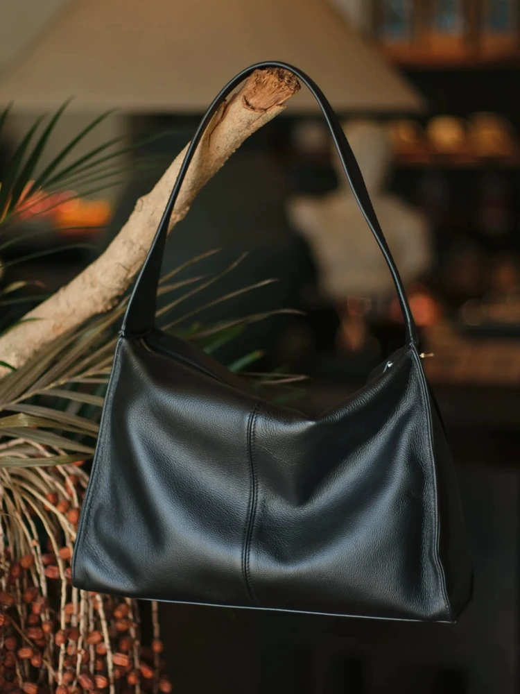 Black Fashion Genuine Leather Women Tote BagHandbag Simple Real Leather Lady Underarm Shoulder Bag 2026 New - AliExpress Women's Handbags