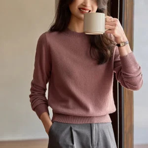 Women's Warm Soft Pullover O-Neck 100% Cashmere Sweater Long Sleeves Autumn Winter Casual Loose Elegant Basic Clothing Tops - AliExpress Sweaters&Jumpers