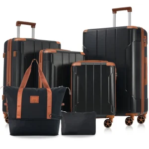 Hardshell Luggage Sets 6 Piece Suitcase Set, Expandable Lightweight Suitcases with Dual Wheels, TSA Lock for Men Women - AliExpress Luggage