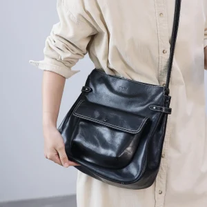 French Style High-quality Top Layer Cowhide Tote Bag Retro High-end Feel Oil Wax Genuine Leather Single Shoulder Crossbody Bags - AliExpress Women's Handbags
