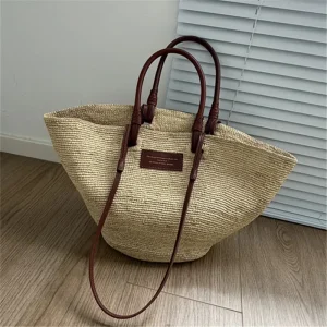 Straw Handmade Weave Bags Genuine Leather Women Luxury Designer Handbag And Purses New In Casual Large Capacity Shoulder Bag - AliExpress Women's Handbags