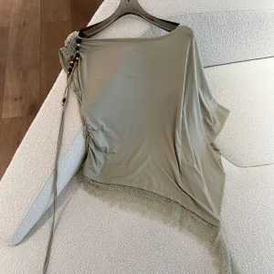Sexy Asymmetrical Lace Splice One-Shoulder Top Women Slimming Single-Side Exposure Collar Design Short Sleeve Shirt - AliExpress Shirts & Blouses