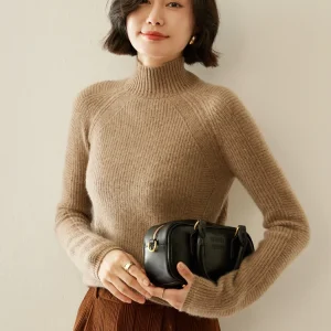 100% Cashmere Pullover Sweater Women Knitwear Clothes Autumn Winter New Elegant Female Casual Mock Neck Basic Soft Thick Tops - AliExpress Sweaters&Jumpers