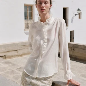 Victorian Romantic High-End Embroidered Ruffle Collar Petal Sleeve Pleated Shirt Women's Fashion Straight Cut French Style - AliExpress Shirts & Blouses