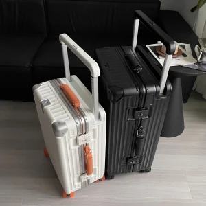 New Japan wide-axle aluminum frame luggage box men women carry on travel suitcase with password lock swivel wheels trolley bag - AliExpress Luggage