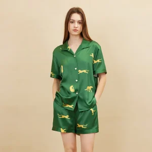 100% Mulberry Silk Leopard Print Short Sleeved Shorts Set High End Casual Silk Pajamas Soft Comfortable Cozy XL Size Breathable - AliExpress Women's Sleep & Lounge