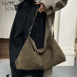 Motingsome 50cm Oversized Suede Leather Bags Woman Shoulder Big Tote Large Luxury Designer Bag Soft Matte Leather Purse 2026 New - AliExpress Women's Handbags