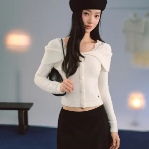 LaluneDuCiel Ele Lace Splice oulder Wrap Sweater Women's Faion Knitted Long Sve Casual ort Sle Polyester Fiber - AliExpress Sweaters&Jumpers