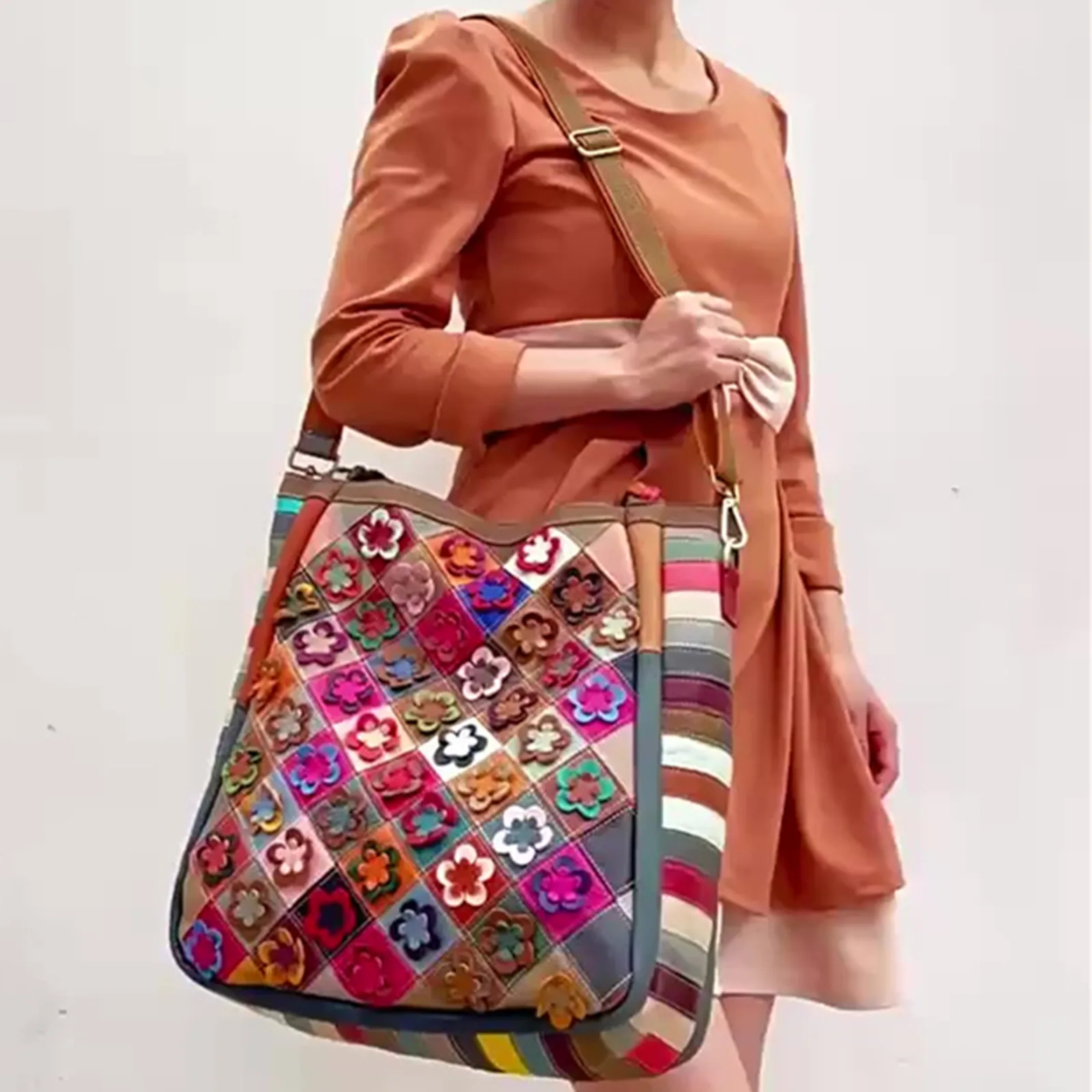 Splicing Contrast Color Women Handbag Head Layer Cowhide Shoulder Crossbody Bag Girl Travel Messenger Phone Colored Storage Case - AliExpress Women's Handbags