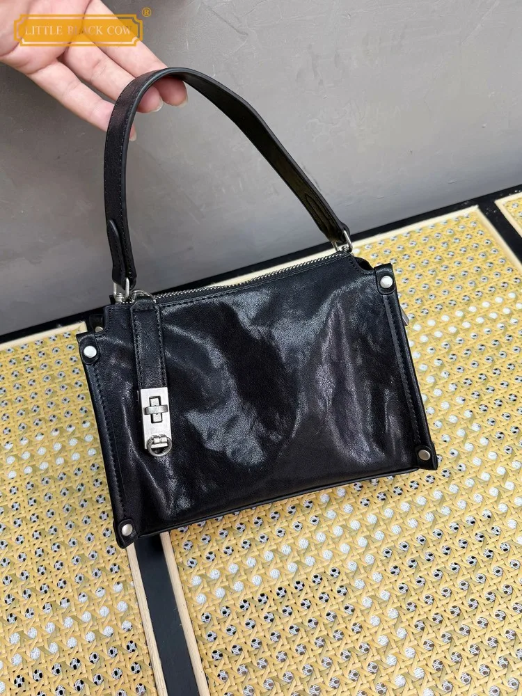 New Designer Strap Women Fashion Party Totes Handbag Zipper Cowhide Genuine Leather Shoulder Bags Elegant Ladies Crossbody Bag - AliExpress Women's Handbags