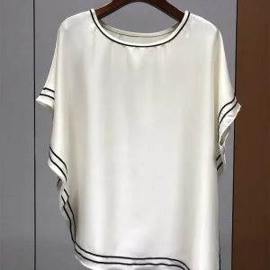 Summer Silk Irregular Loose-fitting T-shirt for Women - AliExpress Shirts & Blouses
