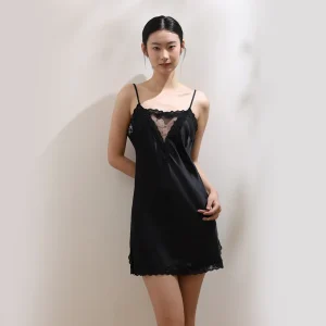 19MM 100 Mulberry Silk See Through Lace Sexy Chemise Sleepdress Women Black Pajama Lingerie Sling Nightgown for Romantic Nights - AliExpress Women's Sleep & Lounge
