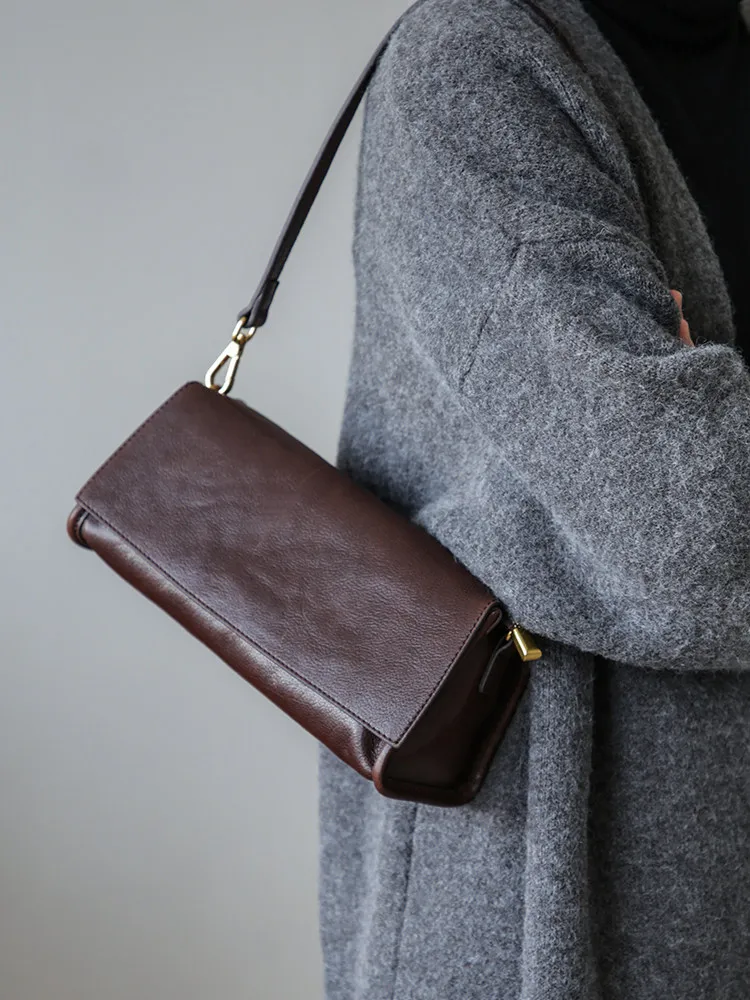 PNDME fashion vintage designer handmade genuine leather women's shoulder bag weekend casual real cow leather crossbody bag - AliExpress Women's Handbags