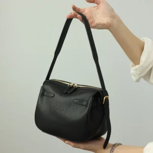 Genuine Leather Fashion Crossbody Bags For Women Luxury Black Cowhide Handbag Detchable And Adjustable Shoulder Strap - AliExpress Women's Handbags