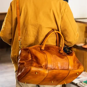 Vintage fashion luxury genuine leather men's travel bag outdoor weekend large capacity crossbody bag real cowhide women handbag - AliExpress Travel Bags