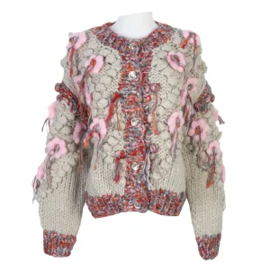 2025 Autumn Winter Women's Sweater Retro Boho Contrast Color Flower Embroidery O-Neck Long Sleeve Loose Thick Knitted Cardigan - AliExpress Sweaters&Jumpers