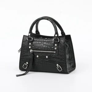 2025 New Crocodile Leather Women's Shoulder Bag Retro Rivet Large Capacity Handbag Fashion Genuine Leather Lady Bag 45 - AliExpress Women's Handbags