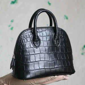 Black Fashion Crocodile Pattern Simple Shell Tote Bag Genuine Leather Women BagHandbag Real Leather Lady Shoulder Crossbody Bag - AliExpress Women's Handbags