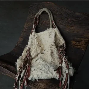 Luxury Brand Women's Bag Original Personality Fashion Trend High-end Sense Woven Tassel Handle Worn-out Retro Style Shoulder Bag - AliExpress Women's Handbags