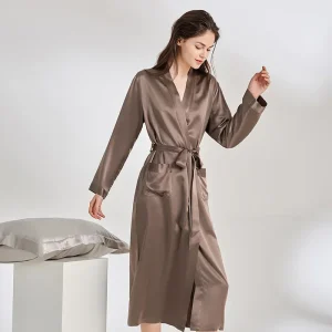 25MM 100% Mulberry Silk Maxi Bath Robe Nightwear Women's Kimono Long Robes Sexy Lingerie Nightgown bathrobe dressing Gown pajama - AliExpress Women's Sleep & Lounge