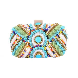 Colorful Beaded Evening Clutch Bag Fashion Ladies One Shoulder Sling Bag Party Banquet Holiday Gift Purse - AliExpress Women's Handbags