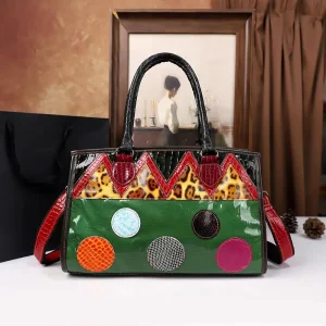 Vintage colorful patchwork cowhide handbag 2026 new niche tote bag genuine leather large capacity single shoulder crossbody bag - AliExpress Women's Handbags