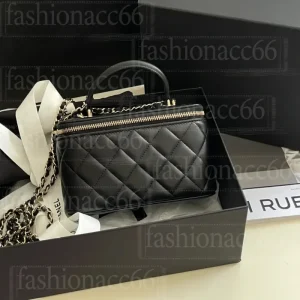 Channeled Bag Women designer makeup bag High Quality Sheepskin Diamond Lattice Handle Vanity Box Tote Bags Crossbody Shoulder Co - AliExpress Women's Handbags