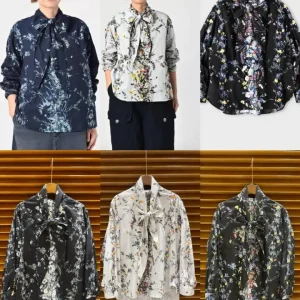 Japanese Style Loose Fit Long Sleeve Pure Cotton Printed Shirt Women's Fashion Knot Casual Versatile Spring Summer ... - AliExpress Shirts & Blouses