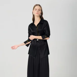 Women 100% Mulberry Silk Shirt Lapel Long Sleeve Luxury Blouse Casual Elegant High-End Real Silk Office Daily Tops - AliExpress Shirts & Blouses