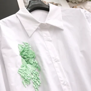 Cotton Short Sleeveless Sequin Green Long Sleeve Shirt Women's  Neck Button up Breathable Comfortable Straight Cut - AliExpress Shirts & Blouses