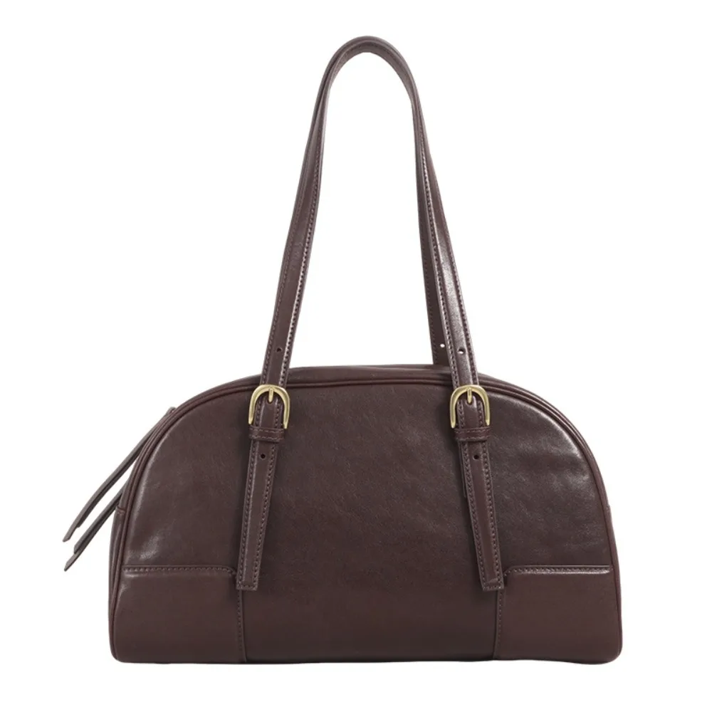 Autumn Retro Large-capacity Bowling Commuter Women's Simple High-end Fashion Versatile Minimalist Style Portable Shoulder Bag - AliExpress Women's Handbags