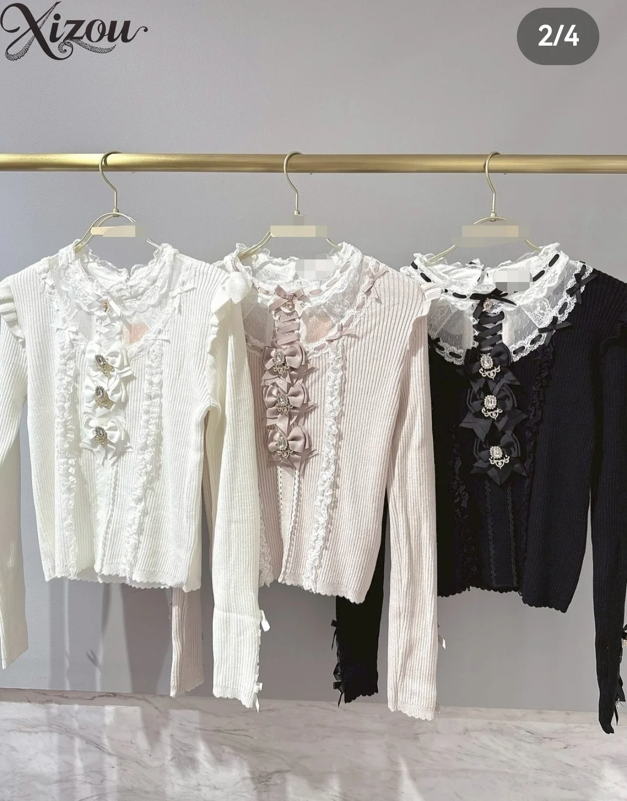 Autumn Gothic Y2k Lolita Women Japanese Sweet Lace Collar Bow Knitted Blouse Grid High Waist A-line Short Skirt JK Uniform 2025 - AliExpress Sweaters&Jumpers