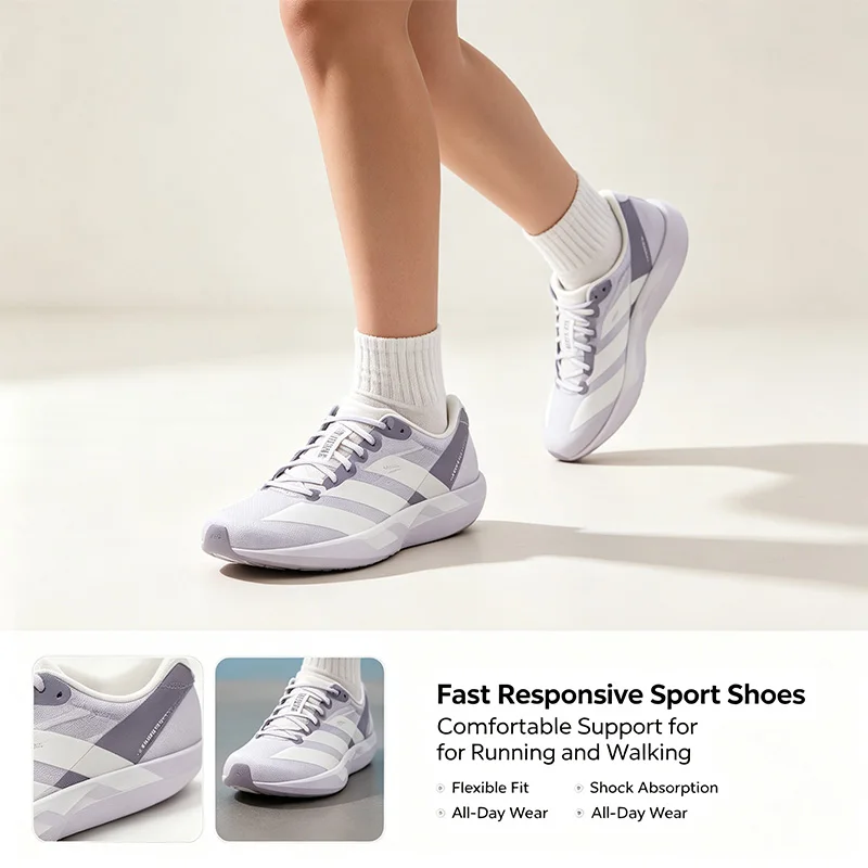Adidas Purple White Running Shoes Women Men Lightweight Breathable Mesh Sneakers Non-Slip Sole Comfortable Sport Shoes - AliExpress Sneakers