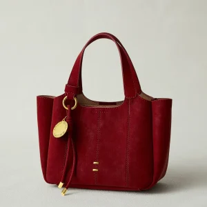 JACD Red Wedding Bucket Handbag New Bride Gift Daily Use Women's Handbag Soft Leather Shoulder Bag Zipper Closure Fashionable - AliExpress Women's Handbags